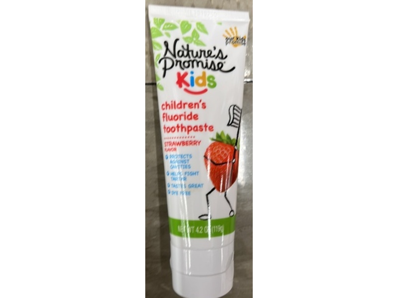 Nature's Promise Kids Fluoride Toothpaste, Strawberry Flavor, 4.2 fl oz/119 g
