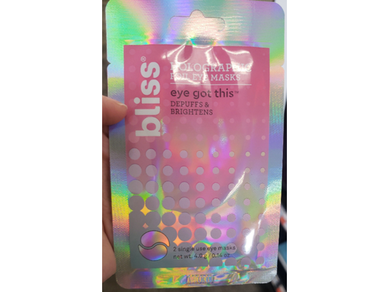 Bliss Holographic Foil Eye Masks, Depuffs & Brightens, 0.14 oz/4.0 g