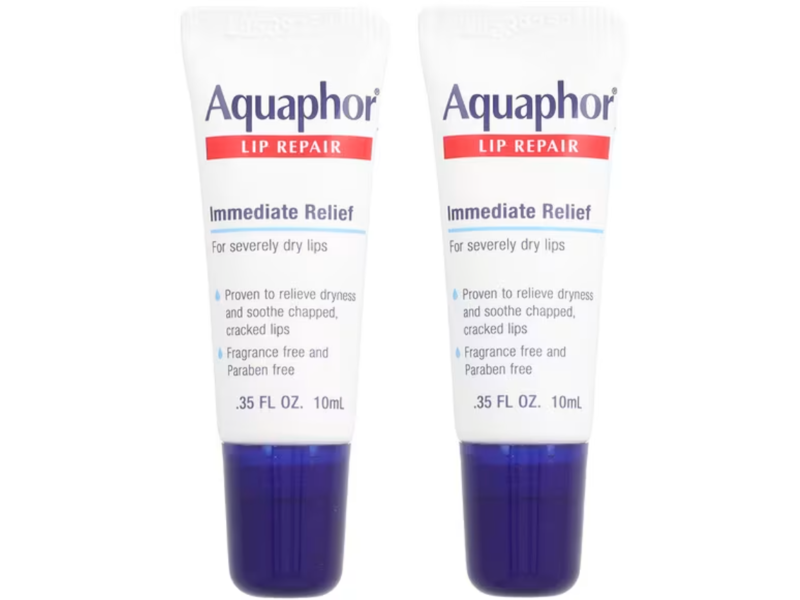 Aquaphor Lip Repair Immediate Relief, 0.35 fl oz/10 mL, Pack Of 2