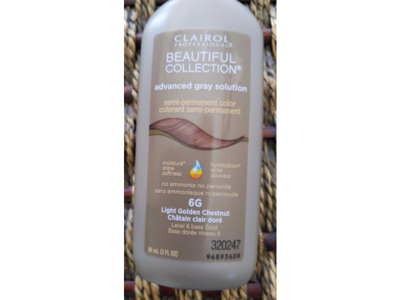 Clairol Professional Beautiful Collection Semi-Permanent Color, 6G Light Golden Chestnut, 3 oz./88 ml