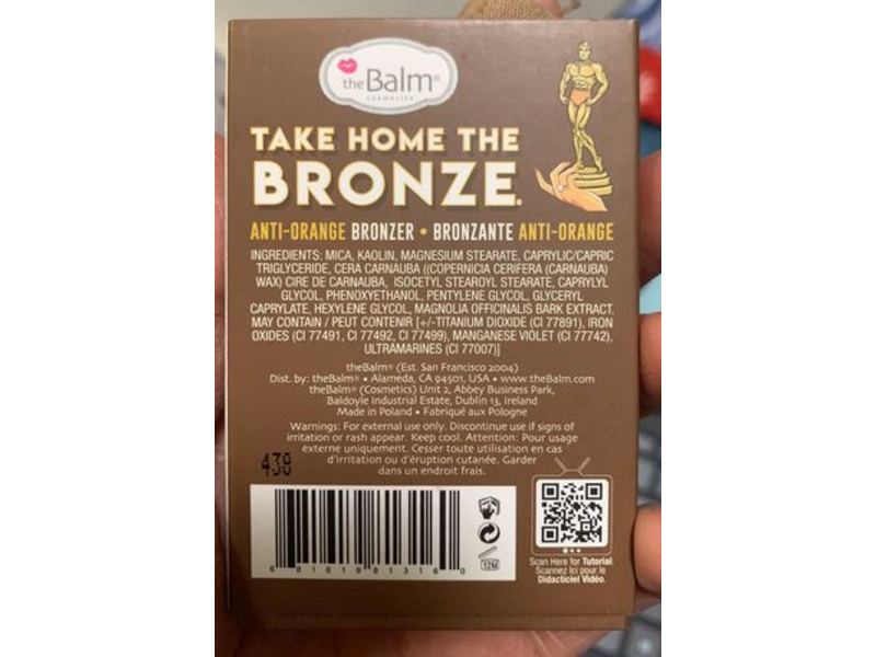 The Balm Take Home The Bronze, Anti-Orange Bronzer, Greg, 0.25 oz/7 g