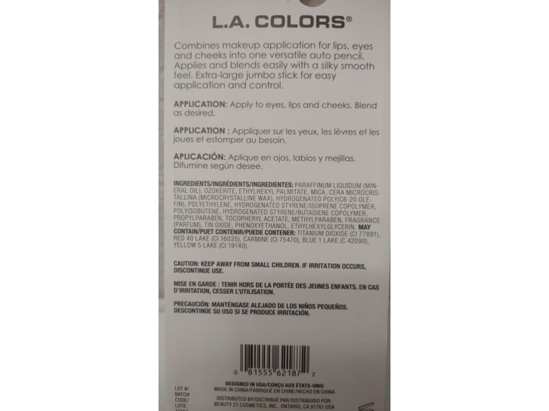 LA Colors 3-In-1 Makeup Stick, Pink Satin, 0.08 oz/2.3 g