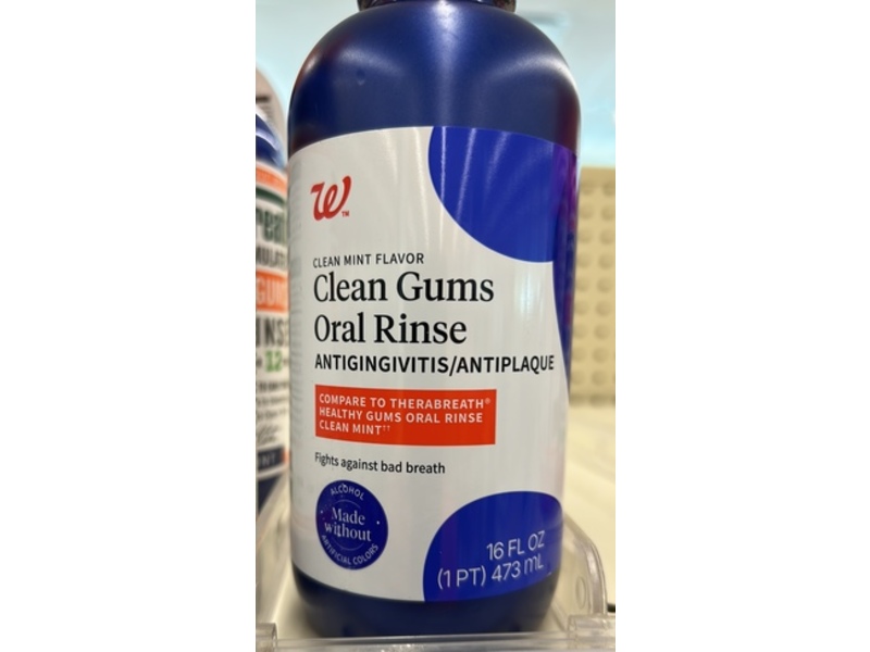 Walgreens Clean Gums Oral Rinse, Clean Mint, 16 fl oz/473 mL