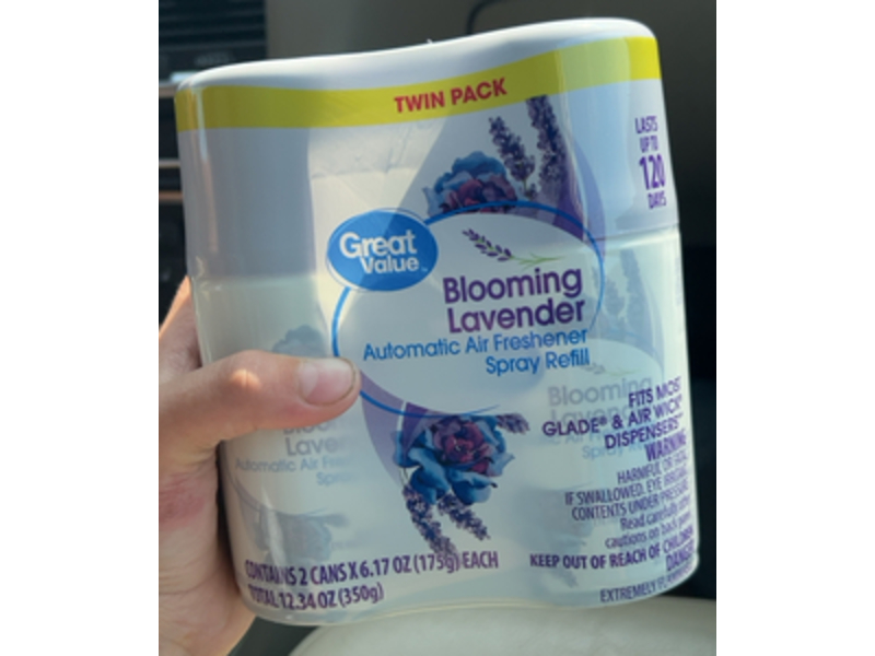 Great Value Automatic Air Freshener Spray, Blooming Lavender, 6.17 z/175 g, Pack Of 2