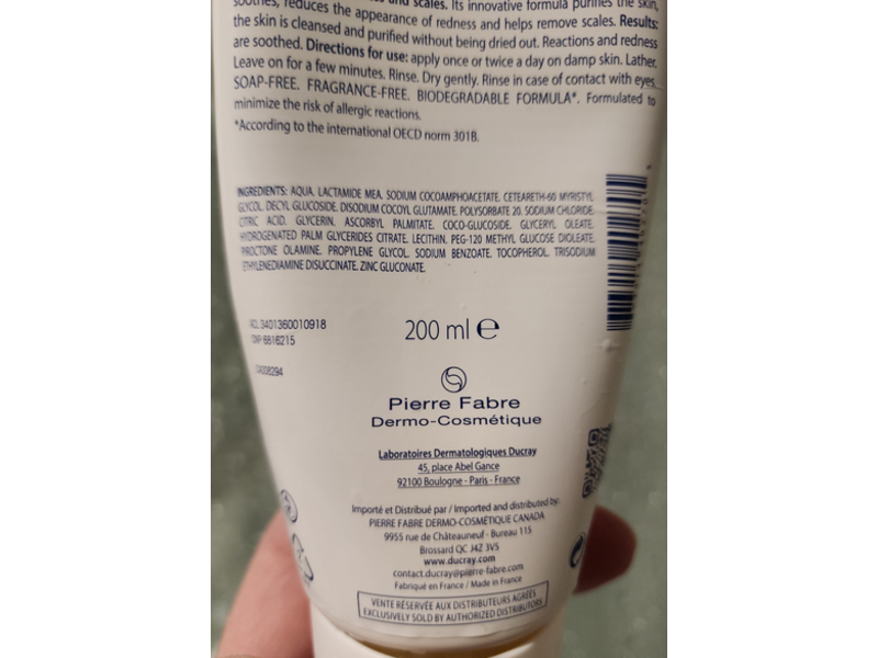 Ducray Kelual DS Foaming Gel, Face & Body, 200 mL