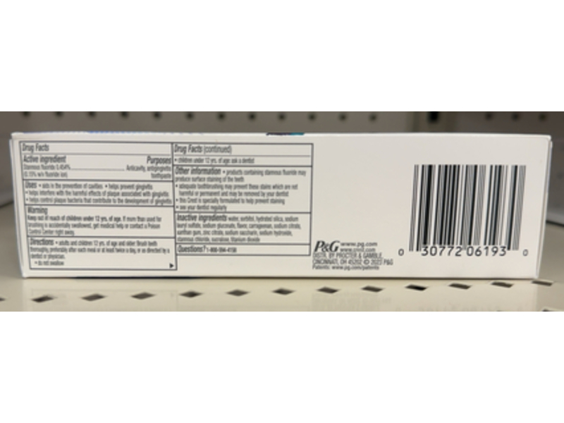 Crest Pro-Health Gum Detoxify Toothpaste, Gentle Whitening, 3.7 oz/104 g