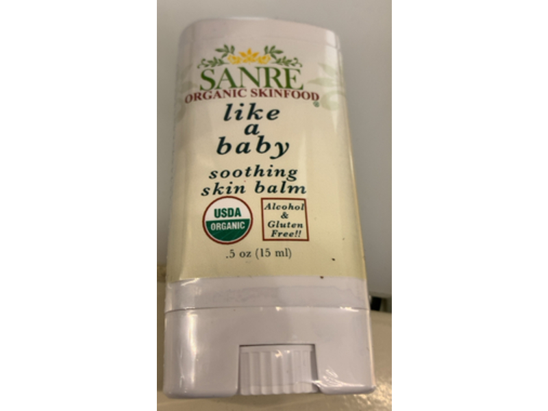 Sanre Organic Skinfood Like A Baby Soothing Skin Balm, 0.5 oz/15 mL