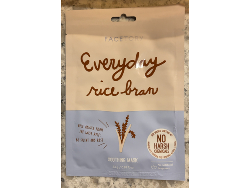 Facetory Everyday Soothing Mask, Rice Bran, 0.81 fl oz/23 g, Pack Of 5