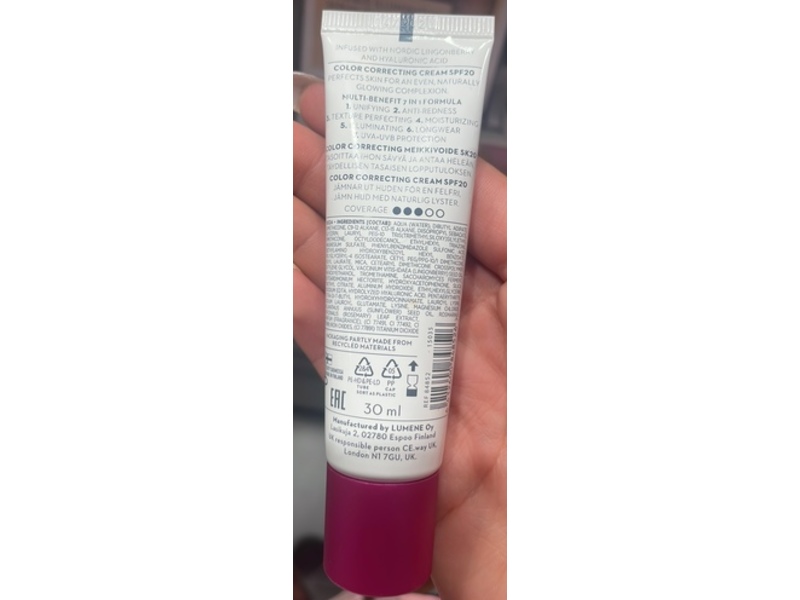 Lumene CC Color Correcting Cream, SPF 20, 1.75 N, 30 mL