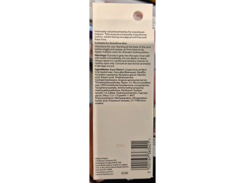 No7 Lash Impact Waterproof Mascara, Black, 0.23 fl oz/7 mL