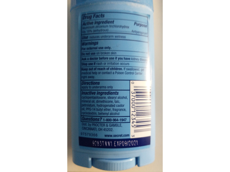 Secret Antiperspirant Deodorant, Shower Fresh, 2.6 oz/73 g