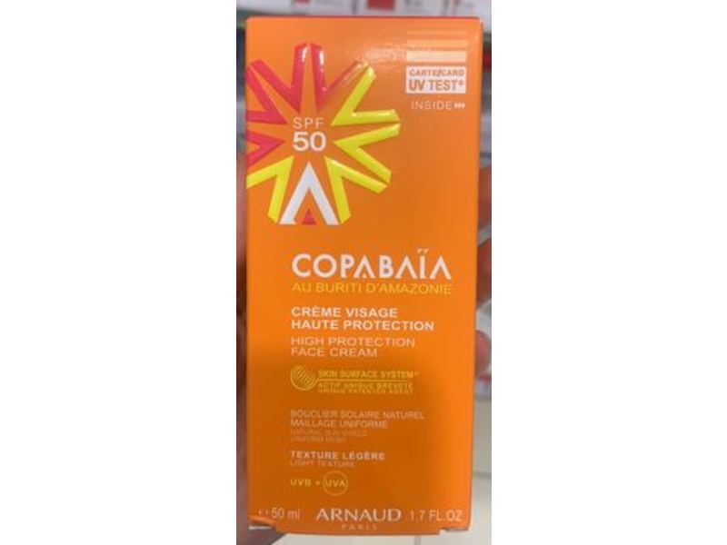 Arnaud Paris Copabaia High Protection Face Cream, SPF 50, 1.7 fl oz / 50 ml
