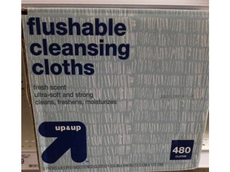 Up & Up Flushable Cleansing Cloths, Fresh Scent, 480 count