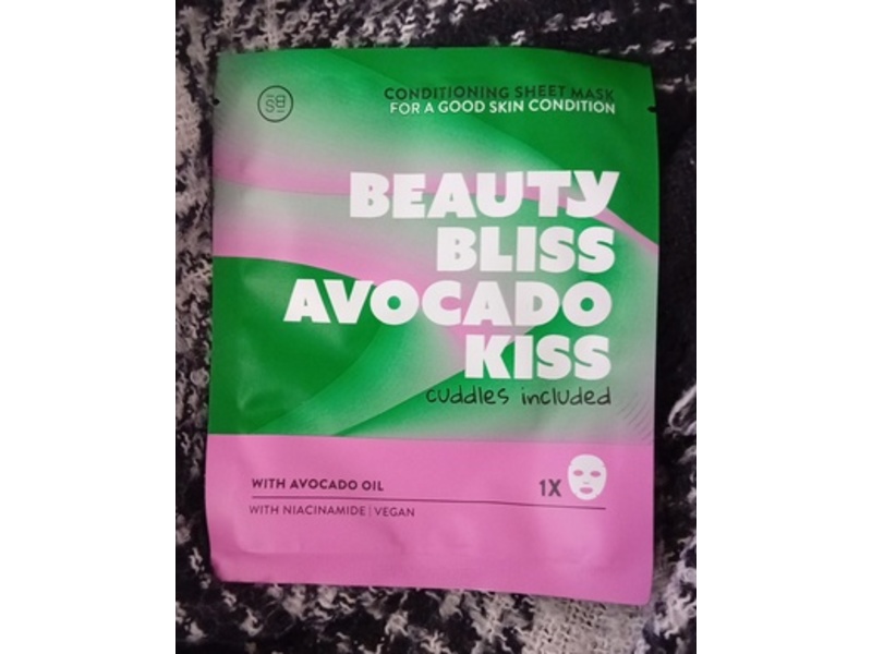Beauty Bliss Avovado Kiss Conditioning Sheet Mask, Avovado Oil, 1 Count