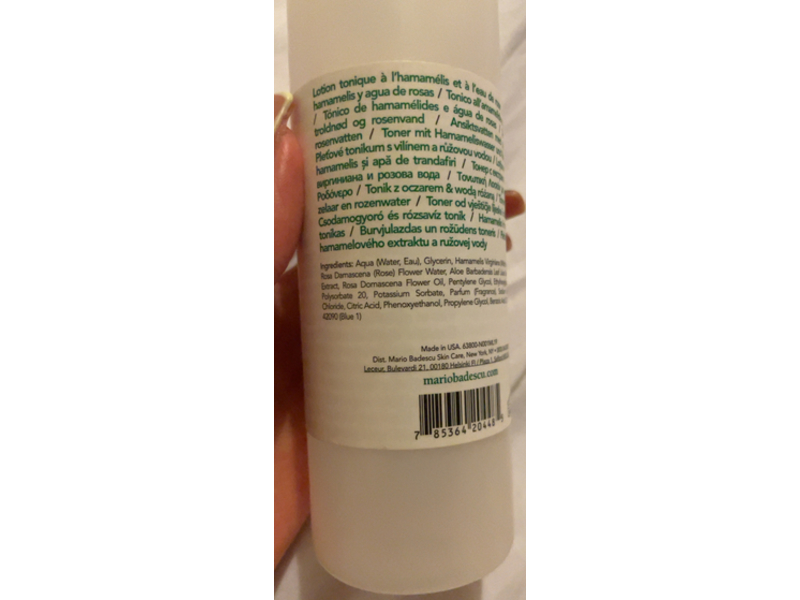 Mario Badescu Skin Care Toner, Witch Hazel & Rosewater, 8 fl oz/236 mL