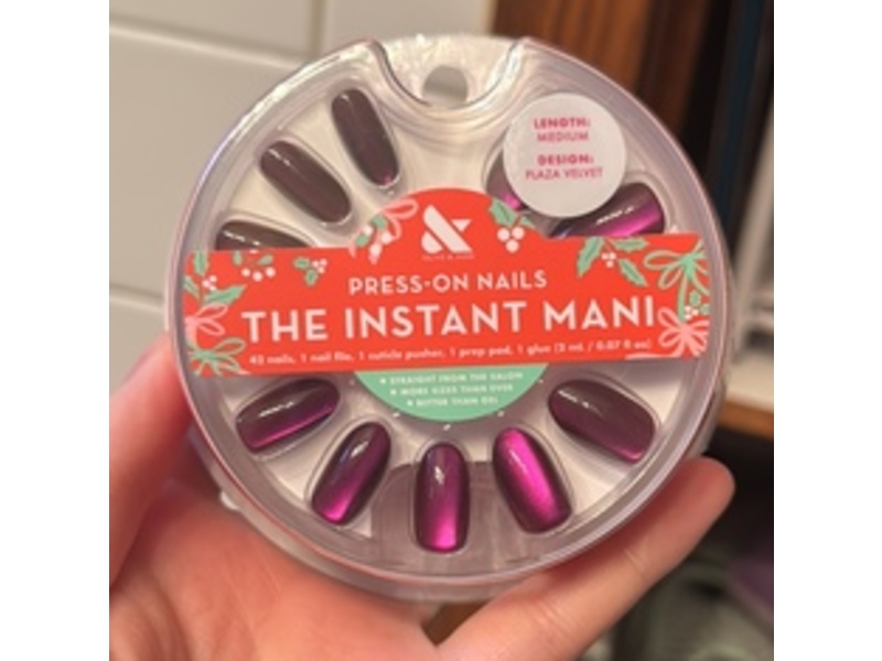 Olive & June Press-On Nails The Instant Mani, Plaza Velvet, 42 Count