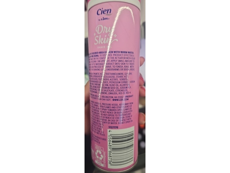 Cien Dry Skin Shave Gel, Vitamin E, 7 oz