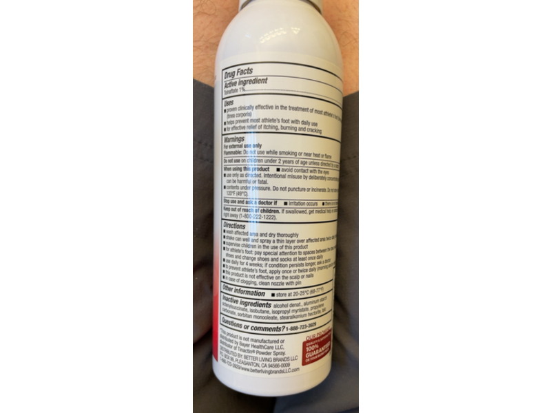 Signature Care Athlete's Foot Powder Spray, Tolnaftate 1%, 4.6 oz/130 g