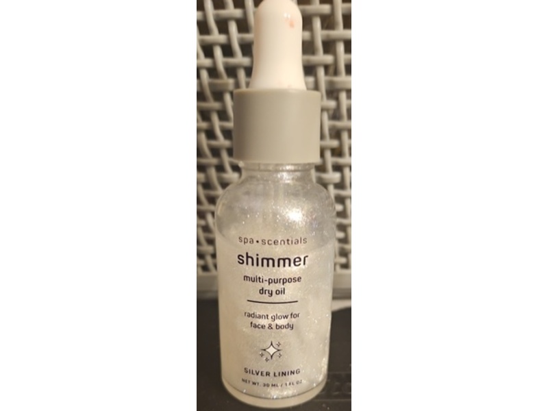 Spa Scentials Shimmer Multi-Purpose Dry Oil, Silver Lining, 1 fl oz/30 mL