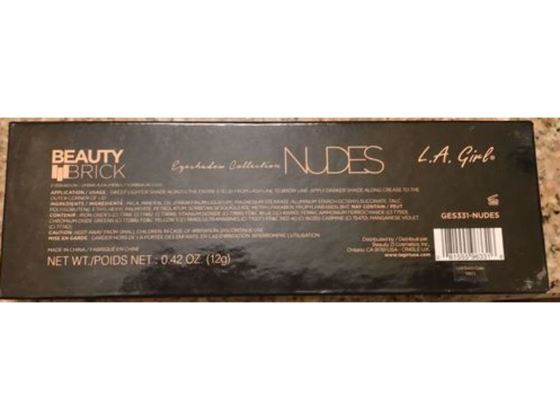L.A. Girl Beauty Brick Eyeshadow Collection, GES331 Nudes, 0.42 oz / 12 g