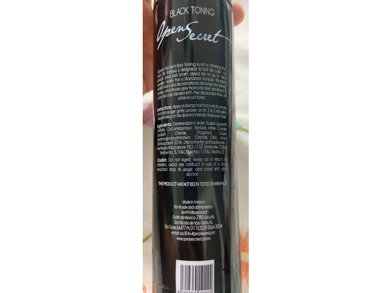 Open Secret Dyeing Shampoo, Black Toning, 10.14 fl oz/300 mL