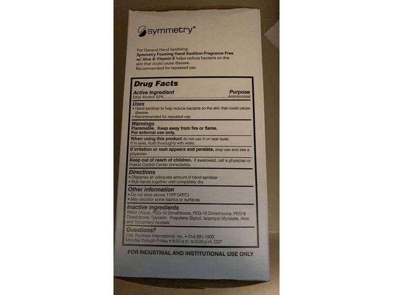 Symmetry Foaming Hand Sanitizer, 33.8 fl oz/1000 mL