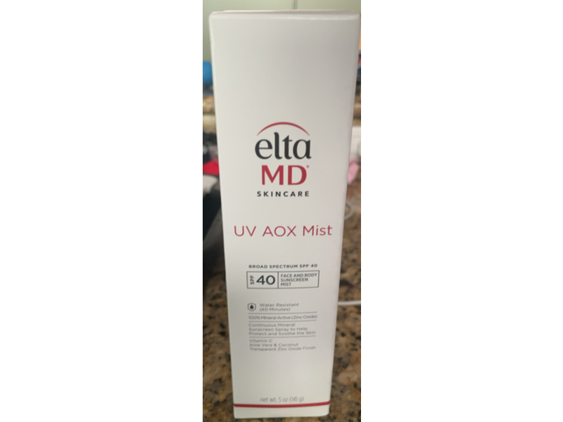 EltaMD UV AOX Mist Mineral Sunscreen Spray, Aloe Vera & Coconut, SPF 40, 5 oz/141 g