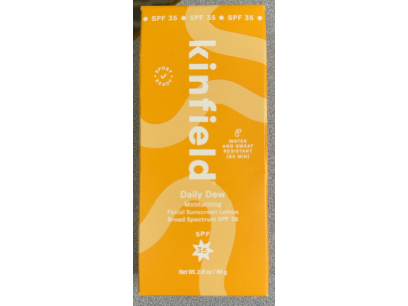 Kinfield Daily Dew Facial Sunscreen Lotion, SPF 35, 2.0 oz/60 g
