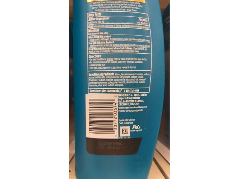 Head & Shoulders Scalp Care Shampoo, Royal Oils, Coconut Oil & Apple Cider Vinegar, 12.8 fl oz/380 mL, Pack Of 2