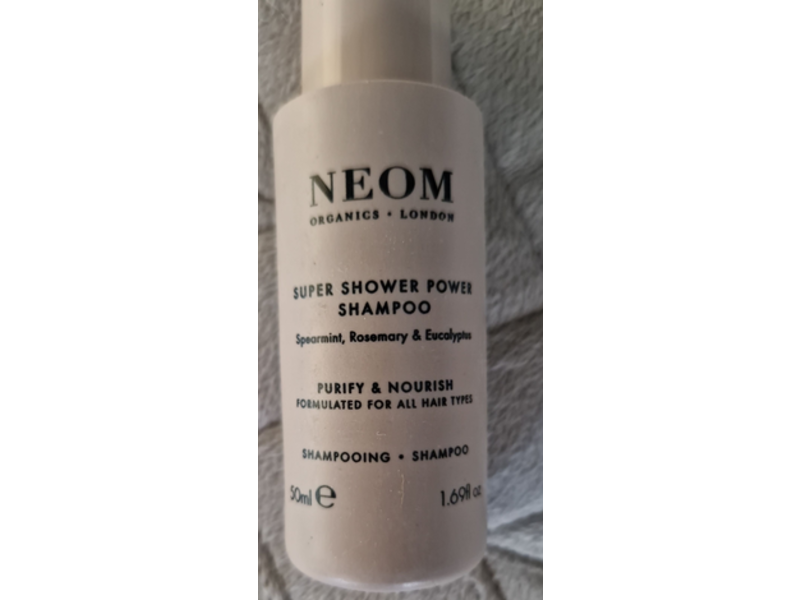 Neom Super Shower Power Shampoo, Spearmint + Rosemary & Eucalyptus, 1.69 fl oz/50 mL