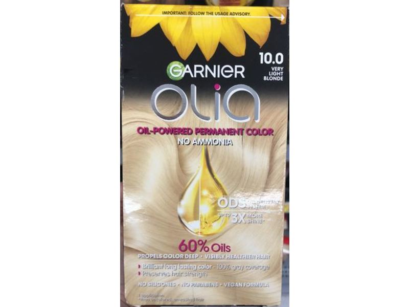 Garnier Olia Oil-Powered Permanent Hair Color, 10.0 Very Light Blonde, 1 Application