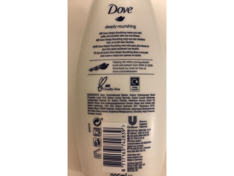 Dove Deeply Nourishing Body Wash, 225 m