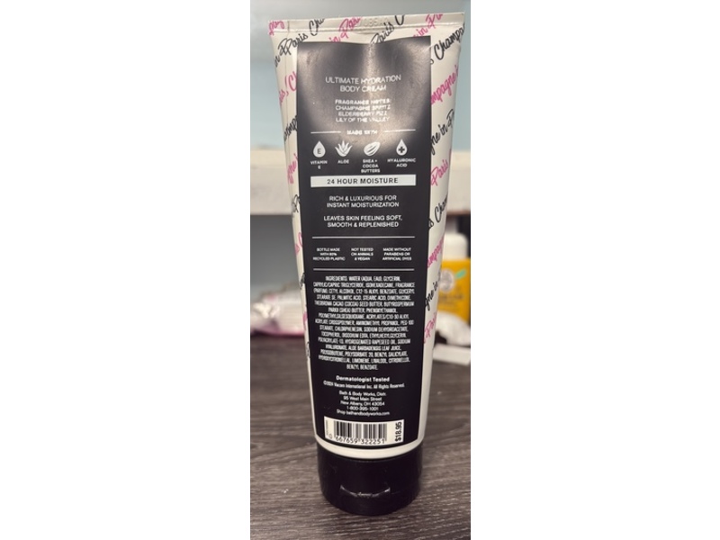 Bath & Body Works Emily In Paris Hydrating Body Cream, Champagne In Paris, 8 oz/226 g,Pack Of 3