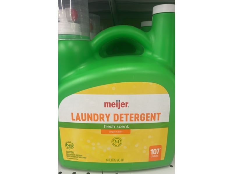 Meijer Laundry Detergent, Fresh Scent, 107 Loads, 154 fl oz/4.6 L