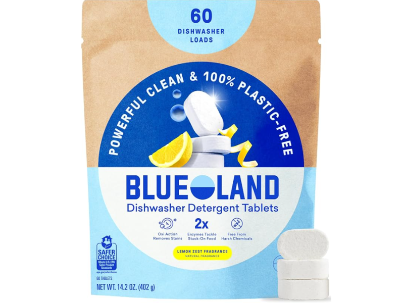 Blueland Dishwasher Detergent Tablets, Lemon Zest Scent, 14.2 oz/402 g, 60 Loads
