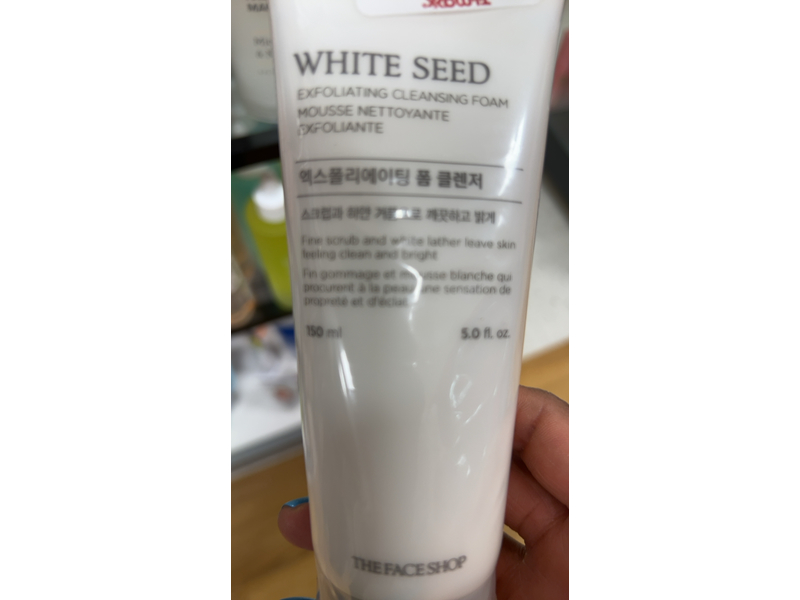 The Face Shop White Seed Exfoliating Cleansing Foam, 5.0 fl oz/150 mL