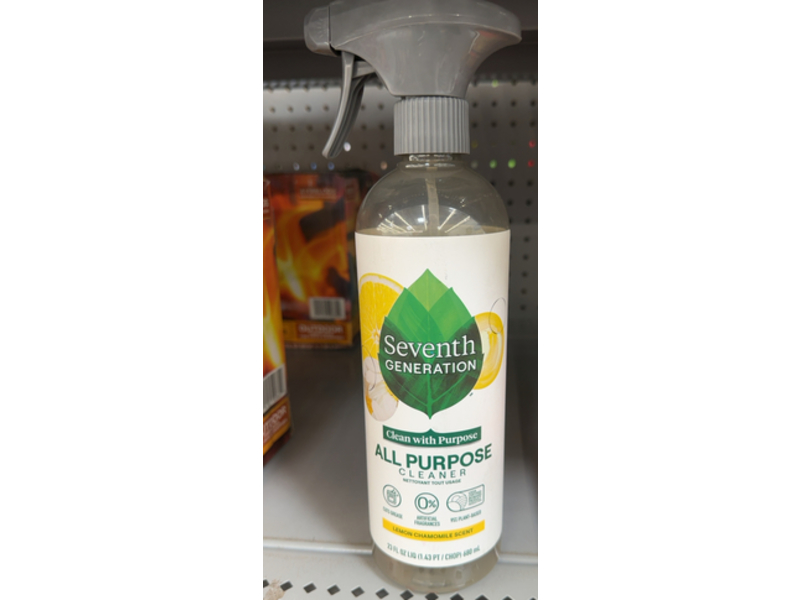 Seventh Generation All Purpose Cleaner, Lemon Chamomile, 23 fl oz/680 mL, Packs Of 4