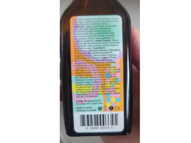 Amika Oil Treatment, Sea Buckthorn Berry, 3.4 fl oz/100 mL