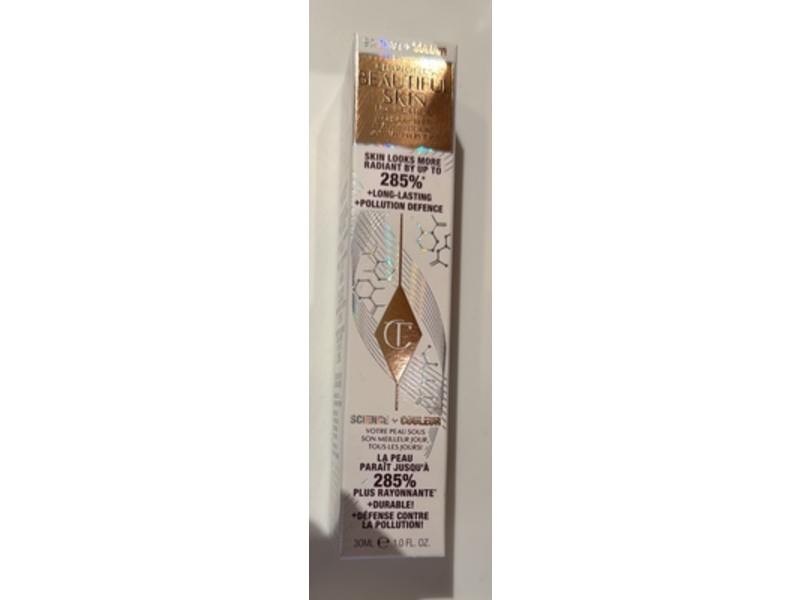 Charlotte Tilbury Beautiful Skin Foundation, 02 Warm, 1 fl oz/30 mL