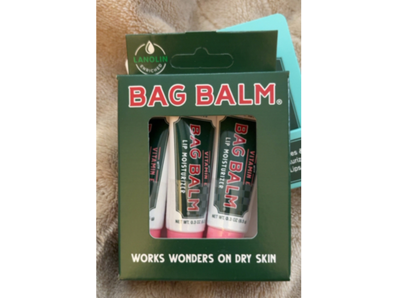 Bag Balm Vitamin E Lip Moisturizer, Hint Of Pink, 0.3 oz/8.5 g, 3 Count