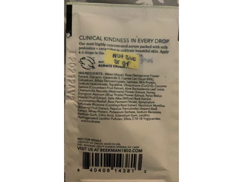 Beekman 1802 Milk Drops Probiotic Ceramide Serum