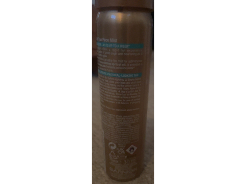 Garnier Bronzer Self Tan Mist, Dark, 75 mL