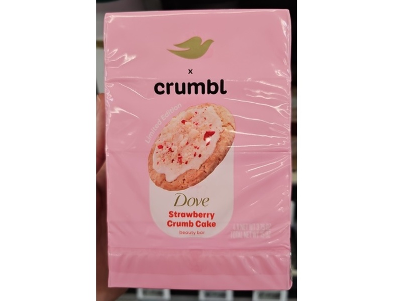 Dove x Crumbl Beauty Bar, Strawberry Crumb Cake, 3.75 oz, 4 Count