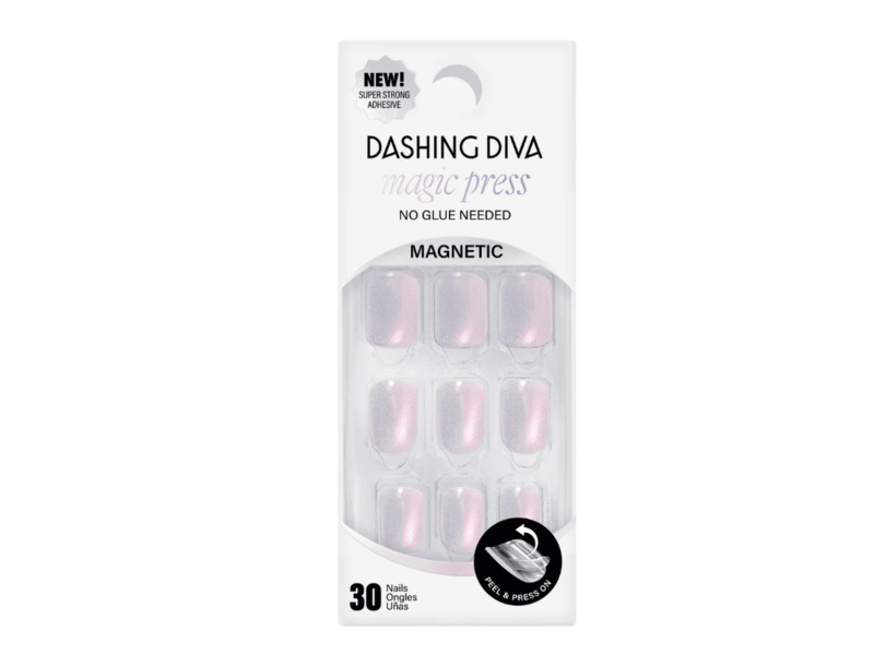 Dashing Diva Magic Press Magnetic Nails, Glamour Glitch, 30 Count