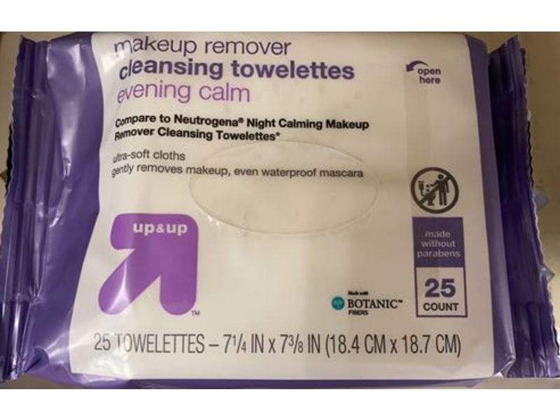 Up & Up Makeup Remover Cleansing Towelettes Evening Calm, 25 Count