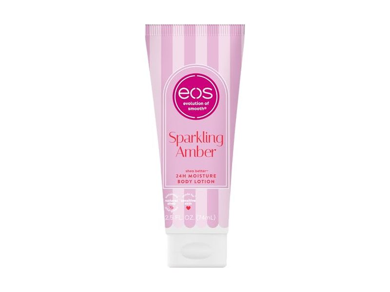 eos Shea Better 24h Moisture Body Lotion, Sparkling Amber, 2.5 fl oz/74 mL