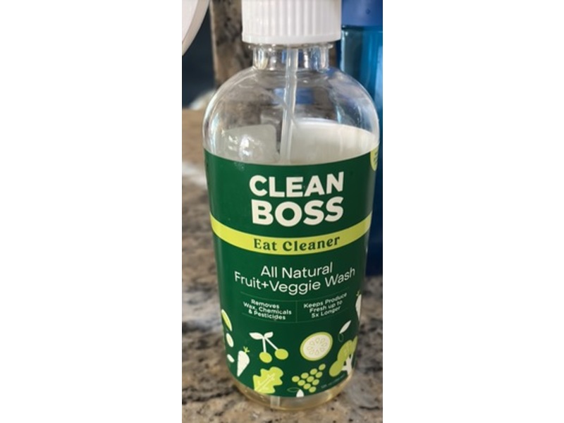 Clean Boss Eat Cleaner All Natural Fruit-Veggie Wash, 12 fl oz/354 mL, Pack Of 3