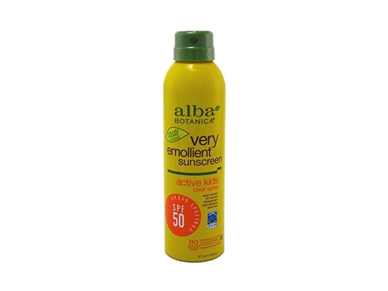 Alba Botanica Kids Clear Spray Sunscreen SPF 50, Tropical Fruit, 6 oz