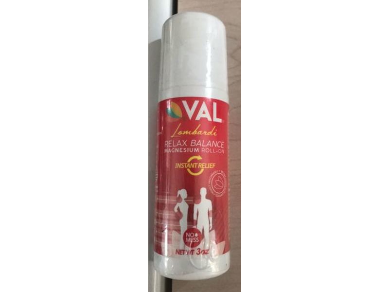 Val Relax Balance Magnesium Roll-On, Instant Relief, Lombardi, 3 oz