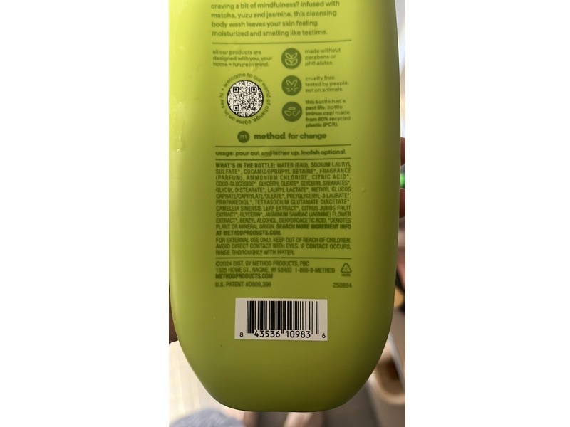 Method Body Wash, Mindful Matcha, 18 fl oz/532 mL